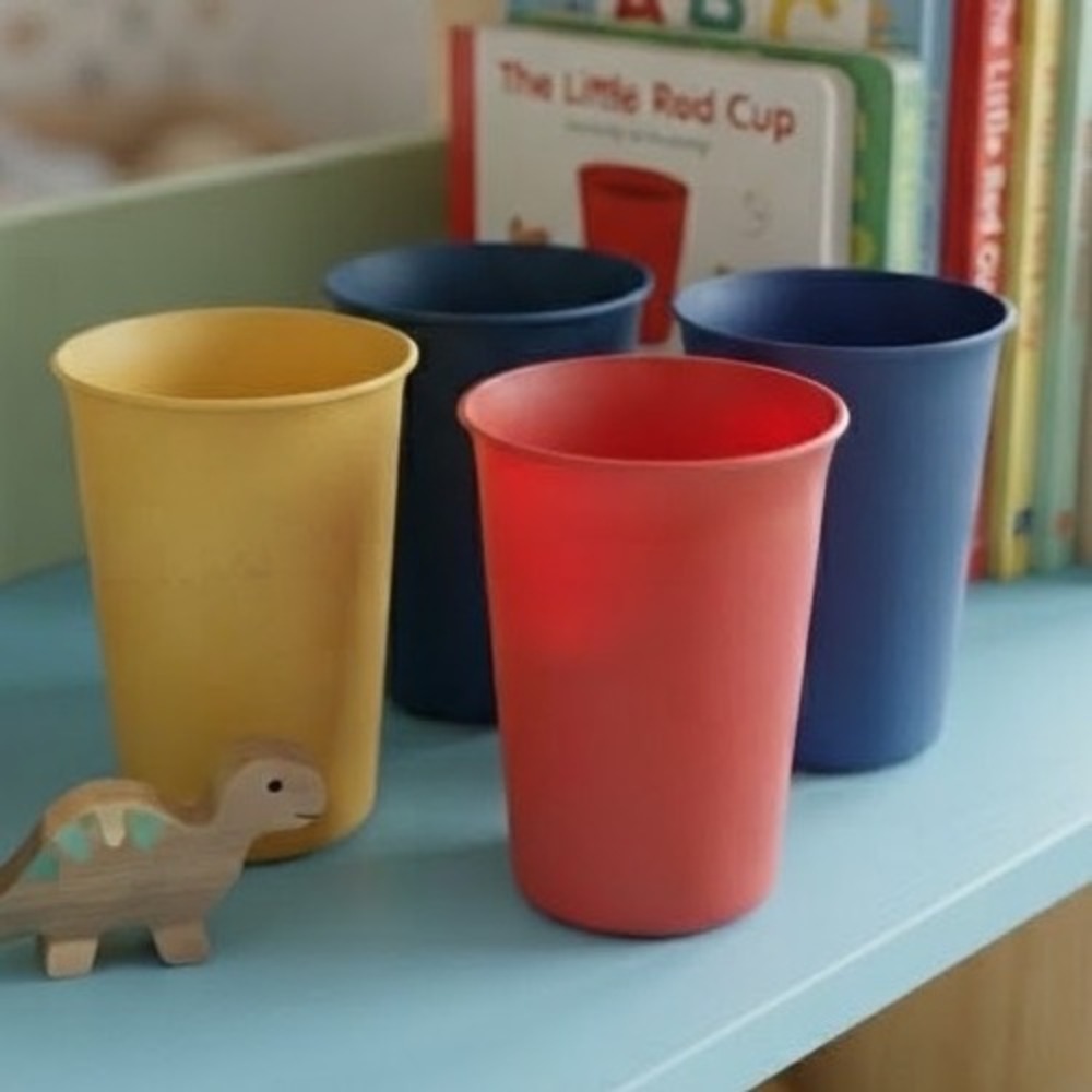 Vintage Tupperware Tumblers Set of 4 Primary Colors Stackable Textured Cups